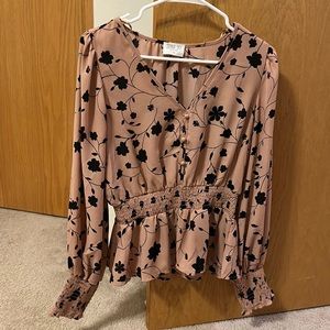 Floral v neck blouse